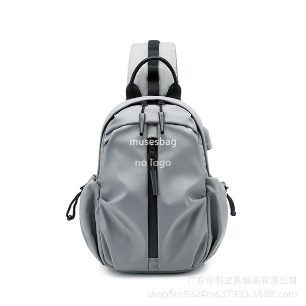 

New high quality trend men's lightweight chest bag Multi-functional waterproof moisture-proof crossbody bag large capacity chest bag, Dark navy