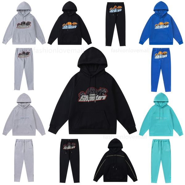 

Mens Tiger Shooters Designer Tracksuits Cotton Embroidered Hoodie Pants Set, Brown