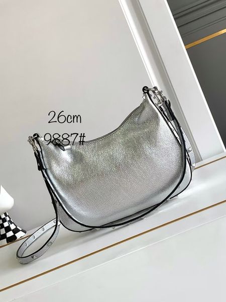 

2024 High quality 10A grained calfskin HOBO underarm bag, designer bag, luxury crossbody bag, rivet shoulder bag, leather cowhide small square bag, versatile handbag, 7bag