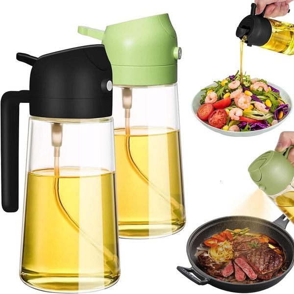 

FMOVE 2 in 1 Bottle glass Kitchen Barbecue Cooking Olive Dispenser Oil Jar Baking Vinegar Soy Sauce Spray Container