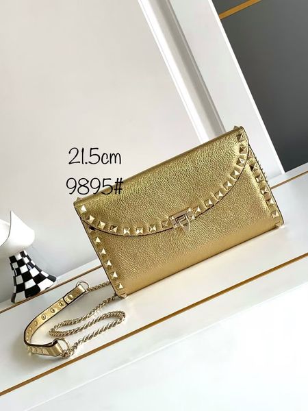 

10A Premium high-quality designer bags, iconic rivets, women's pebbled shoulder underarm bag, calfskin crossbody bag, versatile wallet, mobile phone bag, lipstick bag, 2bag