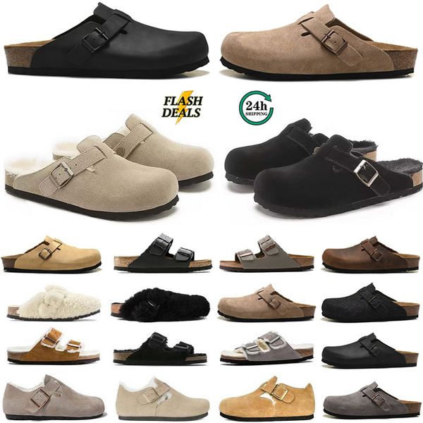 

2025 Designer fur winter Sandals slippers sliders clogs sandal silde men women Mule Suede Leather felt Sliders Buckle Strap Flat Sandals 35-46, Color#27