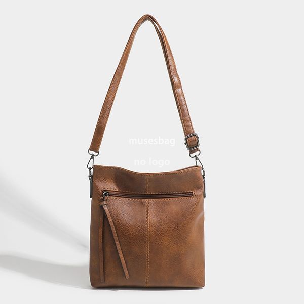 

Factory direct Guangzhou women's bag retro romantic Su accessories double zipper bag wholesale casual single shoulder crossbody bag, Brown