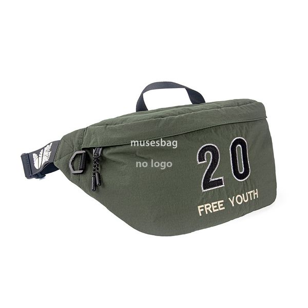 

High quality men's trendy nylon crossbody bag Waterproof multi-functional chest bag men's crossbody bag Soft backpack, Green