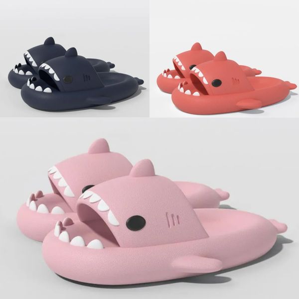 

Men's women's Summer bottom Cute little shark appearance Yellow brown green pink Bathroom sandal outdoor Pool sandy beach Slippers Size 36-45, Split
