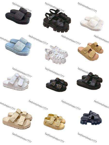 

women designer sliders shoes platform Slides mules New Style slingback Slippers Sandals trend Flat Soft Sole Shoes Breathable lover couple leisure size 35-42 pj1, Color 6