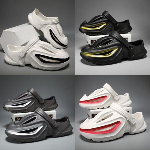 

Fashion shoes men's Summer rubber flat bottom Shark shaped Slippers Black white red Bathroom sandal outdoor sport Pool sandy beach Slippers Size 40-45, Grey