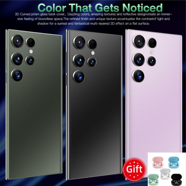 

S23Ultra 5G mobile phone touch color Android smart S23 7.3 inch HD screen gravity sensor supports multiple languages, Green