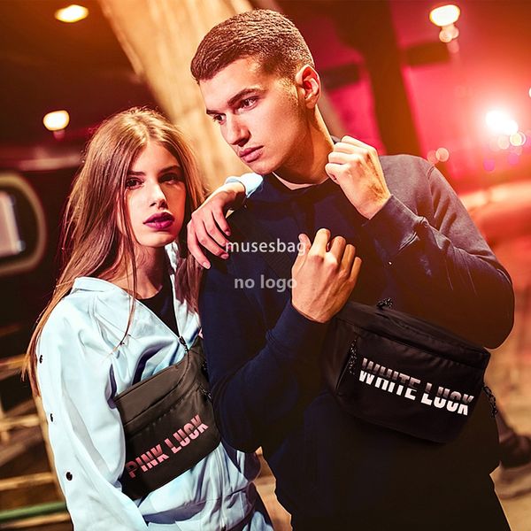 

Stylish chest bag portable crossbody function bag shoulder bag Men's crossbody bag men's casual couple bag, Pink