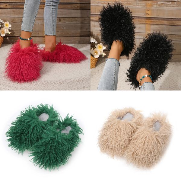 

2024 Fashion Women's Summer rubber flat bottom Slippers Blue black Green Beige Indoor Comfortable Thick Plush Size 36-49, Pink