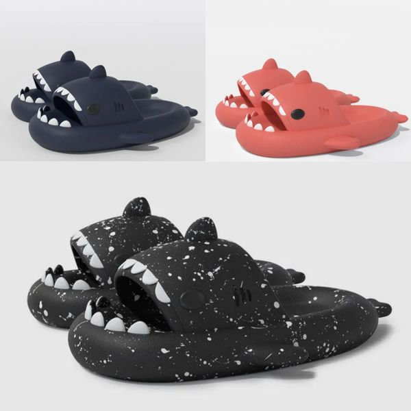 

Men's women's Summer rubber bottom Cute little shark appearance Slippers Yellow brown green Bathroom sandal outdoor Pool sandy beach Slippers Size 36-45, Watermelon