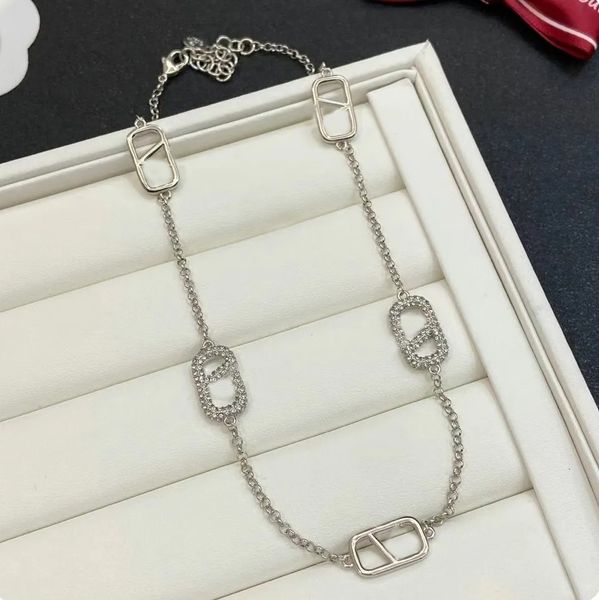 

Brand Necklace Classic Designer Letter Fashion Necklace 18K Gold Plated Choker Chain Pearl Pendant Crystal Jewelry Party Engagement designer Jewelry Gift