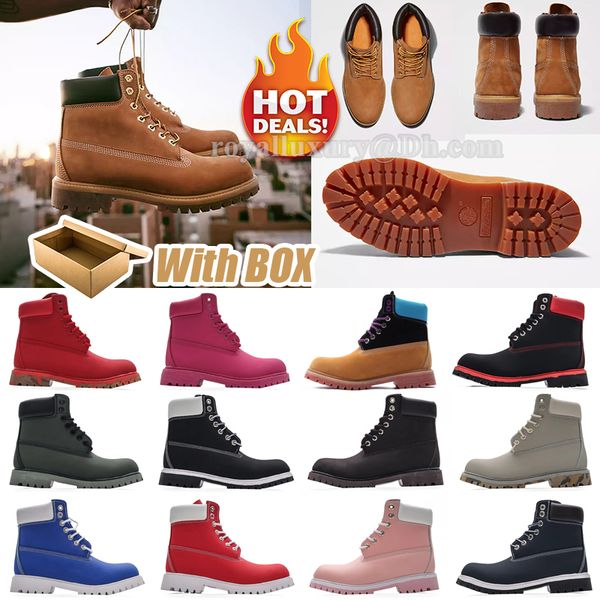 

new men women designer boots wheat black white brwon grey pink red army green blue Ankle booties mens trendy booties winter shoes, Multi