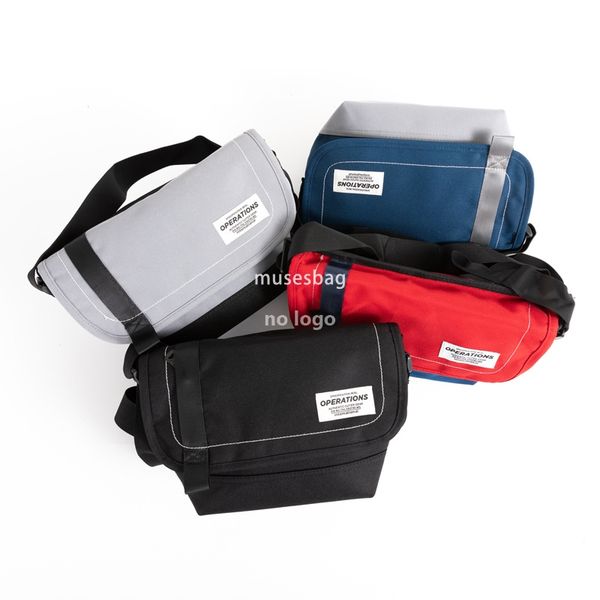 

New men's shoulder bag color contrast casual crossbody bag canvas personality simple small body bag fashion messenger bag, Blue