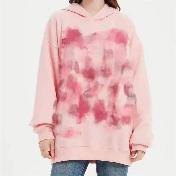 

Y2K Graffiti Street Pink Casual Sports Loose Cartoon Print Pullover Hoodie Hip Hop Men's and Women's Sweater, Pink (priority shipping for favorites)