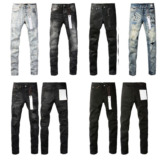 

Jeans designer pant stacked men european jean pants trousers biker embroidery ripped for trend mens jeans designs top, Brown