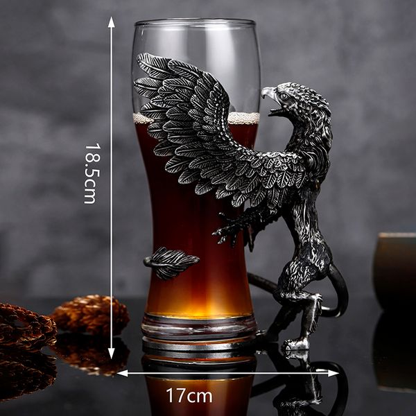 

High-end creative personality Griffon glass beer glass high-end craft brewed large capacity