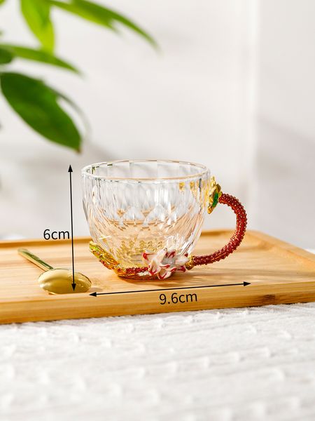 

Round enamel color water cup high temperature resistant crystal glass light luxury transparent teacup, Transparent color