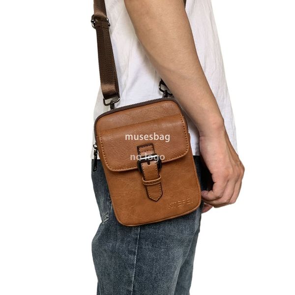 

New men's waist pack crossbody small bag shoulder bag Wear belt bag mobile phone bag vertical hanging bag cross-border, Khaki