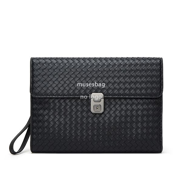 

New men's grab bag PU leather grab bag Soft waterproof business mobile phone bag underarm bag, Black