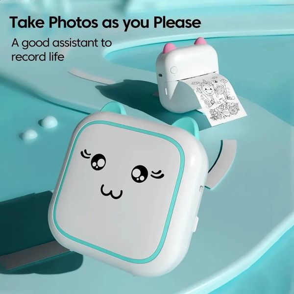 Mini Printer Portable Label Self-adhesive Sticker Color Thermal Paper Wireless Bluetooth Printing For Phones Po 240809