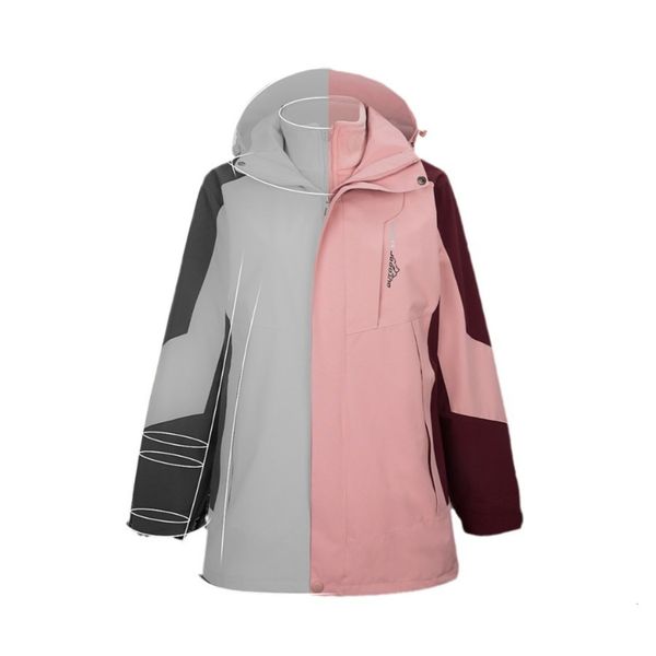 

1818 Three in One Sunscreen and Sunshade Trendy Brand Stormtrooper Jacket Outdoor Fishing Three proof Detachable Coat with Thick Velvet, Lilac purple - women's style