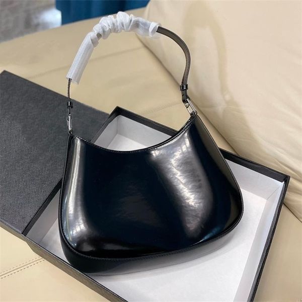

Woman Glossy Shoulder Bags Matt Handbag Hobo Bag Designer Moon Handbags Small Shiny Tote Bag Leather 10A, 3 glossy green