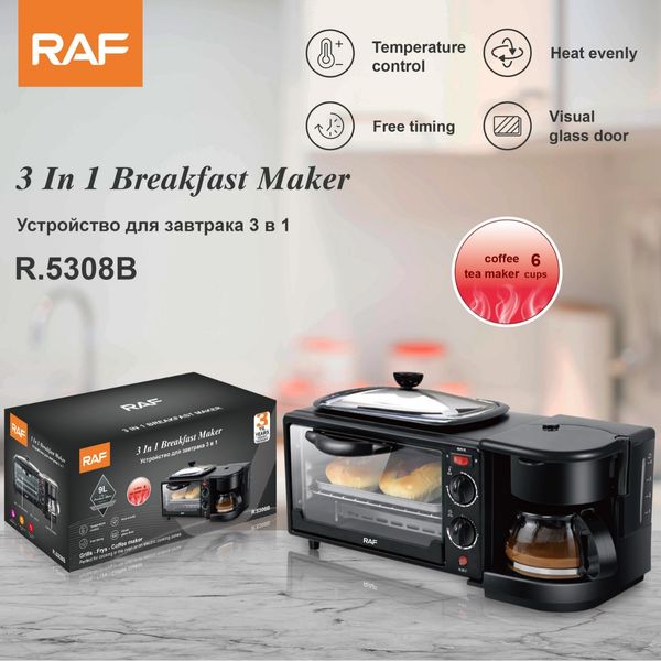 

Household three in one coffee oven, toaster, multifunctional and fully automatic toaster, mini electric oven, and egg fryer
