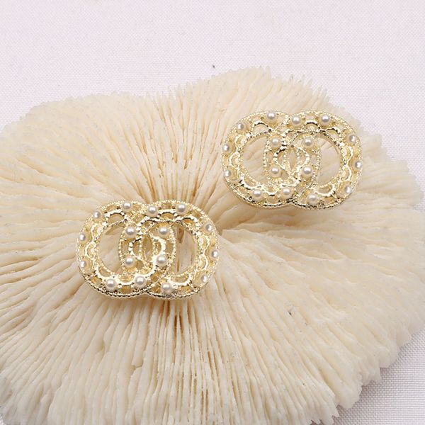 

Classic Letter Charm Earring Designer Stud Elegant Famous Women Premium Jewelry Earrings Gift Couple Gold-color Accessories