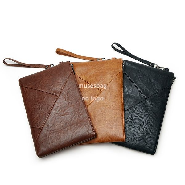 

New men's casual hand grab jigsaw handbag fashion trend long large capacity purse wholesale, Black