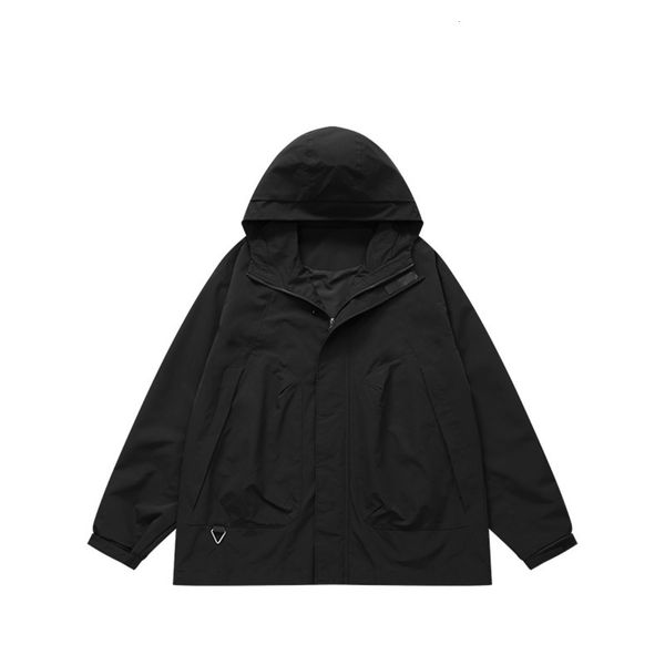

INF Men's Clothing | Mountain Style Three Dimensional Zipper Bag Windproof Hooded Stormtrooper Jacket for Spring and Summer Outdoor Zipper Jacket, Black