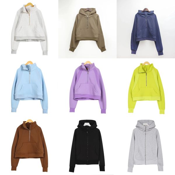 

2025 ss womens yoga designer hoodies Yoga Sports Leisure Full Zip Jacket Plush Hoodie Gym Clothes Casual Running Fiess Coat, 02a