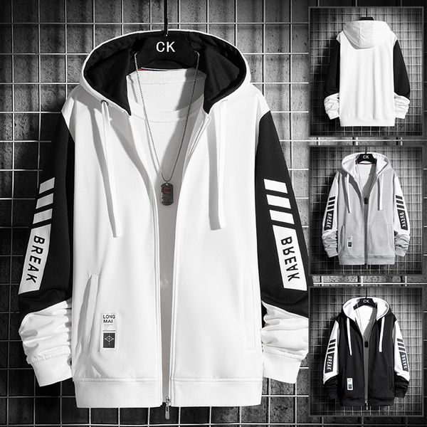 

2024 urban fashion brand sports imitation cotton men's hoodie hip-hop simple hooded cardigan, White