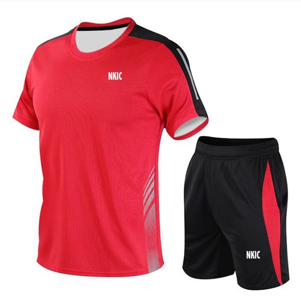 

Men's Sets Summer Suit Two-piece Outfit Activewear T-Shirts Shorts Fashion printed Jogging Brand Clothes Men Short Set Plus Size -5XL, White 1