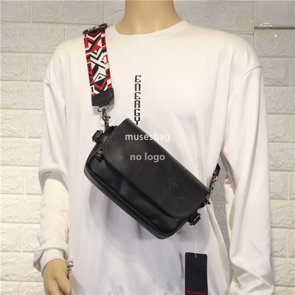 

Korean Japanese fashion ribbon men's shoulder bag men's and women's checkered crossbody backpack men's span bag, Black