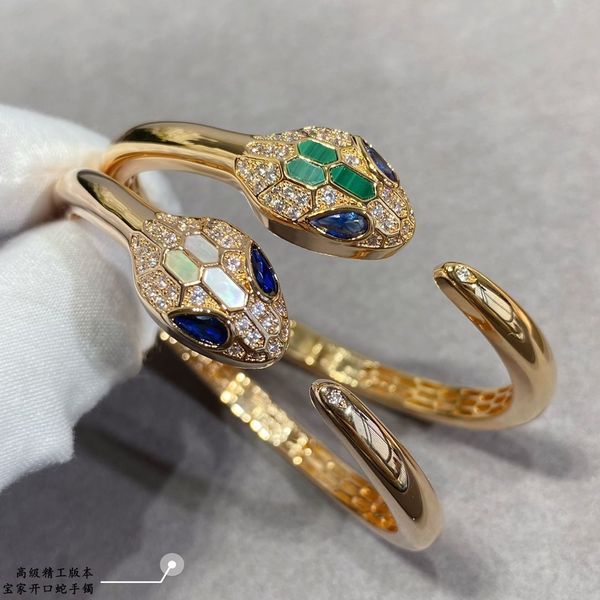 Two snake heads snake diamond New Bracelets Bangle letter B Titanium steel designer women men luxury jewlery gifts woman gold wholesale not Fade