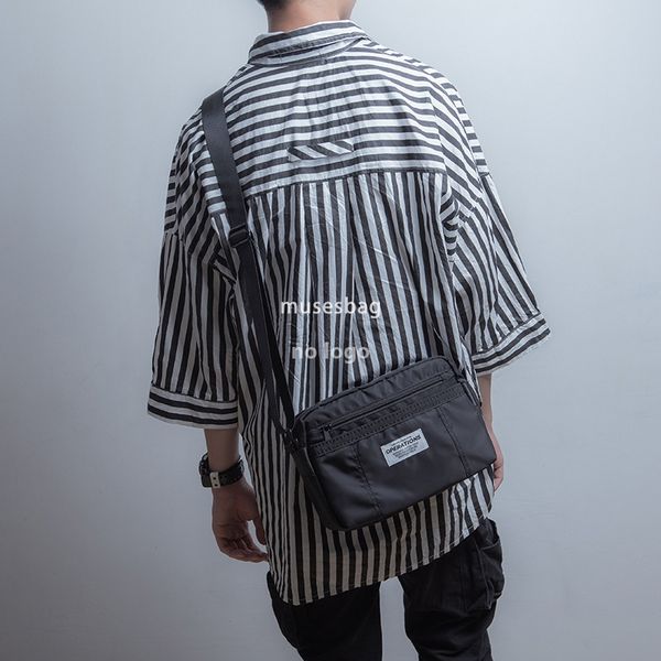 

New American street trend shoulder bag men's crossbody bag riding bag casual Oxford cloth small backpack trend, Black