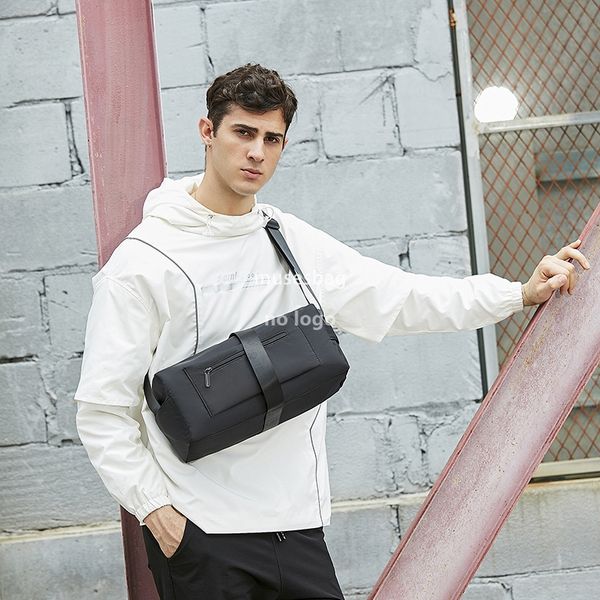 

Crossbody bag male multi-work fitness sports cycling messenger bag male shoulder bag Casual fashion brand backpack male bag Japanese system, Black