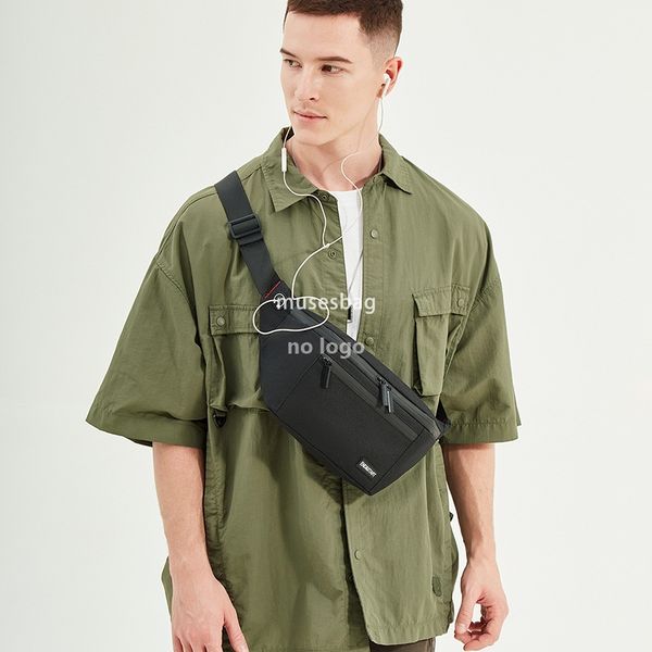 

Waist pack single shoulder oblique cross backpack fashion brand men and women with black zipper light casual sports chest bag Japanese