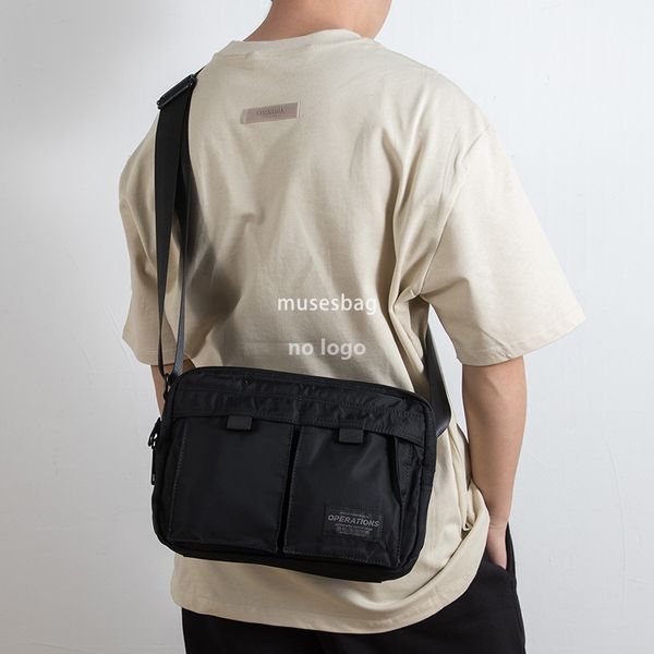 

Japanese square cross shoulder bag multi-pocket practical casual messenger bag men's crossbody bag trend commuter bag for men, Blue