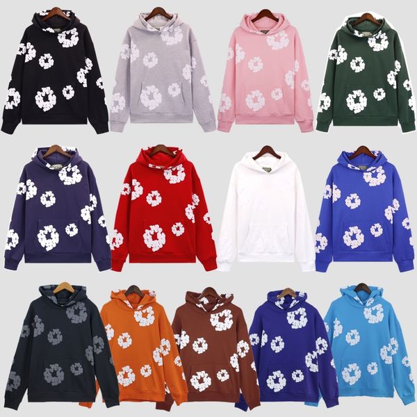 

Designer Hoodie Men women 3D Foamed Printing tracksuit Cotton Wreath Sweatsuit running basketball loose Street Hoodies Trousers, 3_color