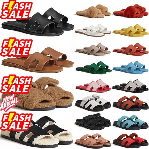 

with box designer sandals free shipping womens original luxury slippers slides shoes brown black white red pink blue casual leather flat trainers sneakers, Khaki