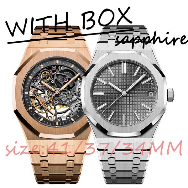 

41MM Skeleton watch luxury mens watches Automatic Mechanical Watch Men Watch Diver Sports Steel Band 5ATM Movement Watch montre de luxe 34MM women quartz watch, Black
