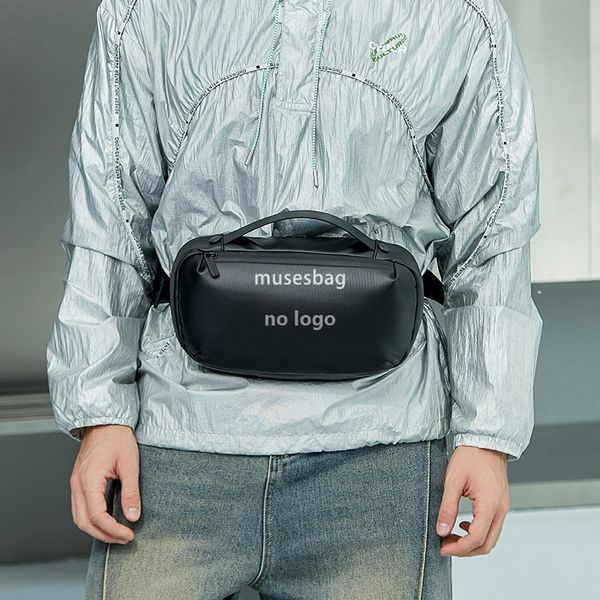 

New fashion brand chest bag men's backpack commuting waterproof crossbody bag Fashion waist pack shoulder bag casual messenger bag backpack, Black