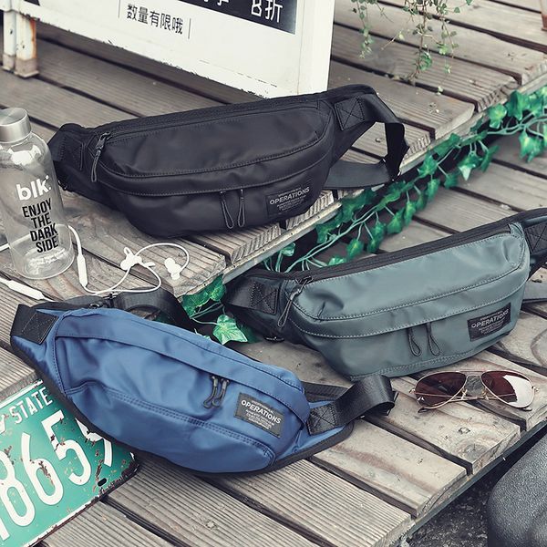 

Men's waist pack Japanese fashion personality chest bag trend Korean version small crossbody bag casual shoulder bag, Grey