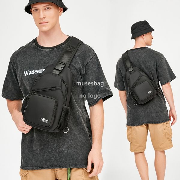 

Chest Bag Men's crossbody bag Casual large capacity waterproof Oxford fabric shoulder backpack Fashion trend chest bag, Black
