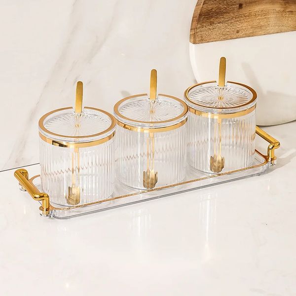 

With Spoon Household Kitchen Exquisite Seasoning Bottle Storage Jar