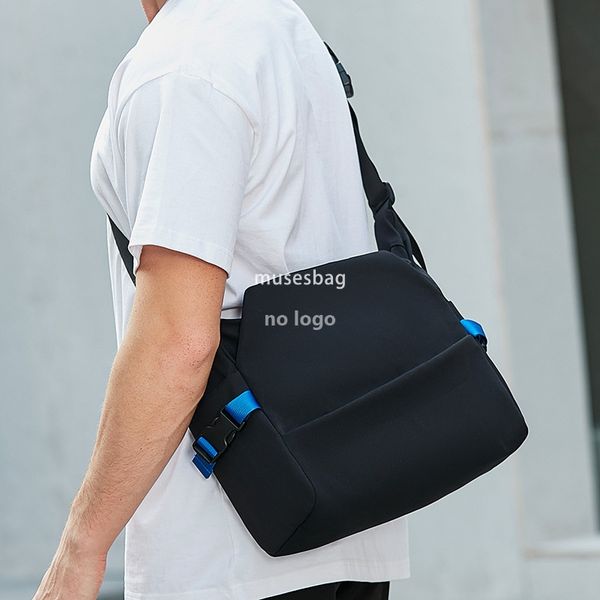 

Men's bag single shoulder crossbody bag new small backpack male fashion single shoulder bag female Japanese postman bag tide, Black
