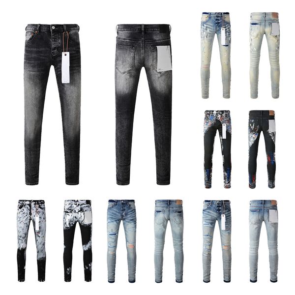 

designer jeans mens designer jeans baggy denim jeans blackskinnymens trousers biker embroidery ripped for trend cotton fashion jeans men cargo pants, Colour1