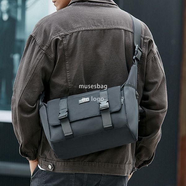 

Crossbody bag men's day tooling function crossbody bag men's fashion brand large capacity shoulder bag messenger bag male students, Black